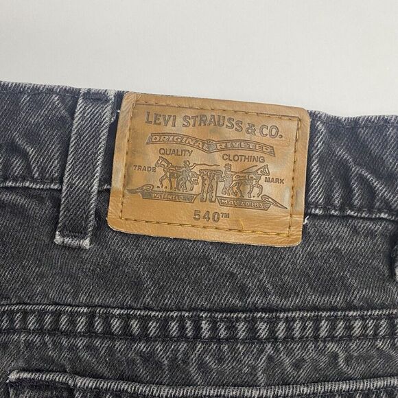 VTG Levi Strauss Signature 540 Relaxed Fit Denim Jeans Black Gray 42x30 Cotton - Picture 9 of 9